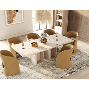   Rectangular Travertine Dining Table | Oroa.com