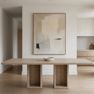   Rectangular Travertine Dining Table | Oroa.com