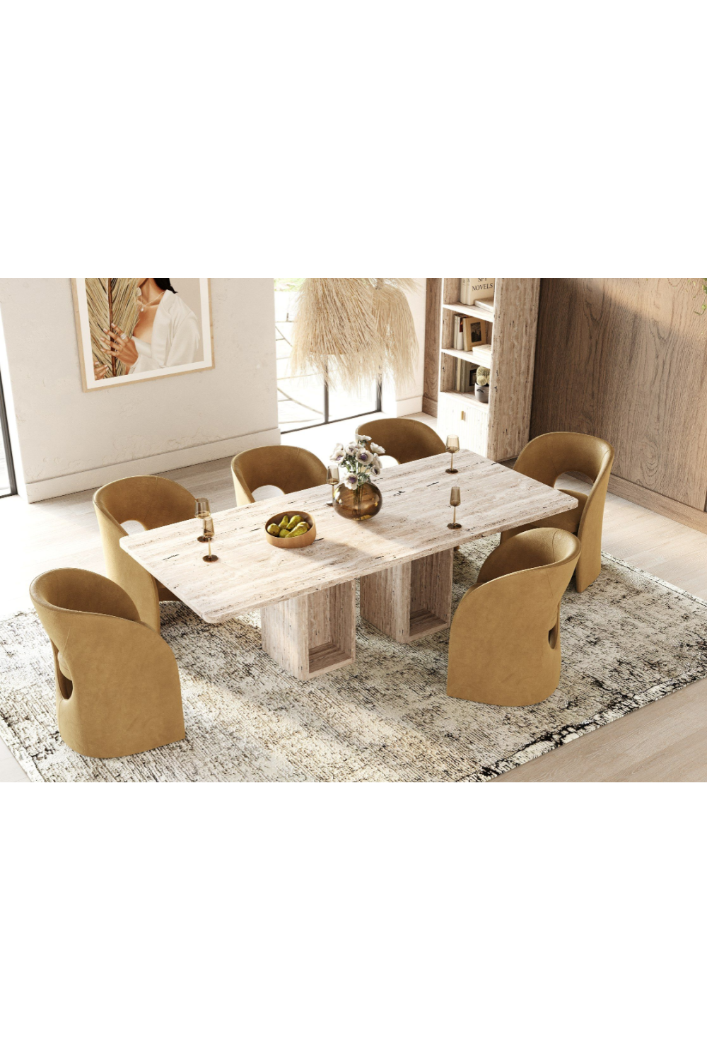 Rectangular Travertine Dining Table | OROA Modern Roma | Oroa.com