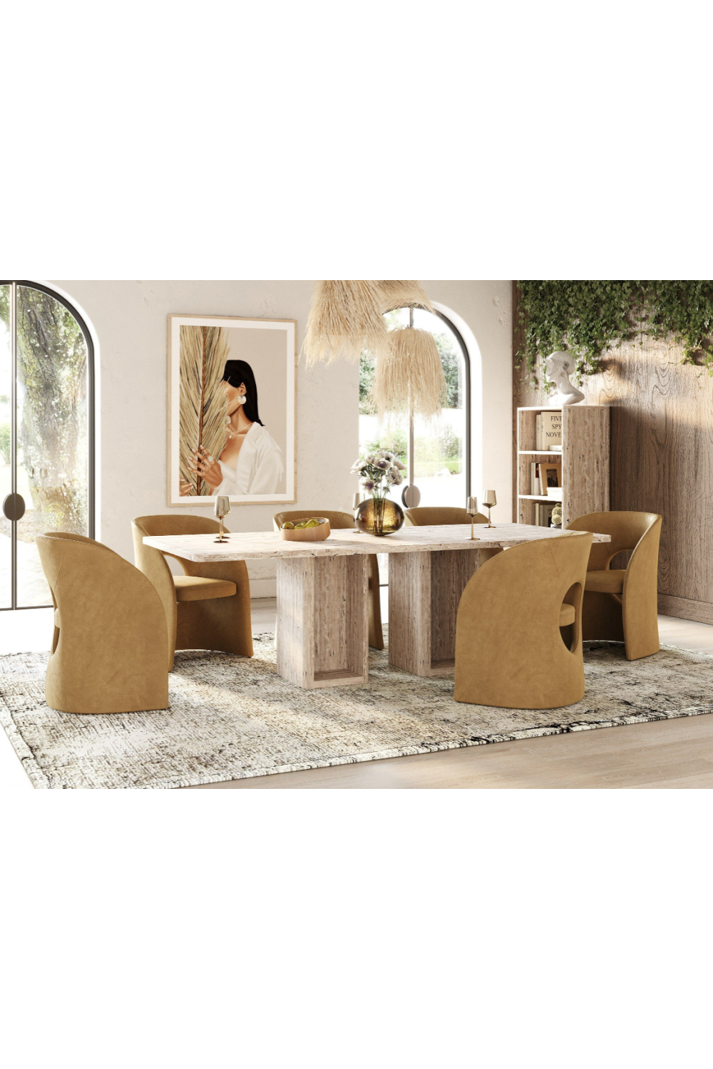Rectangular Travertine Dining Table | OROA Modern Roma | Oroa.com