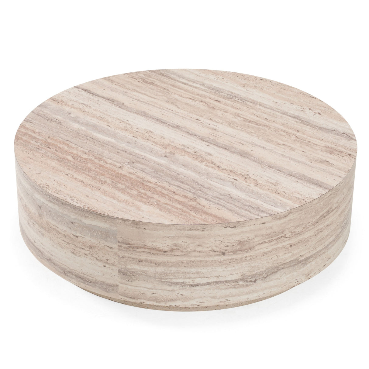   Round Travertine-Inspired Coffee Table | Oroa.com