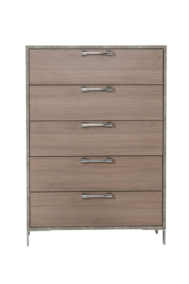 Brown Oak 5-Drawer Chest | OROA Modern Boston | Oroa.com