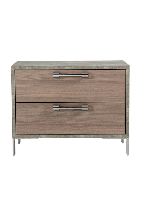Brown Oak 2-Drawer Nightstand | OROA Modern Boston | Oroa.com