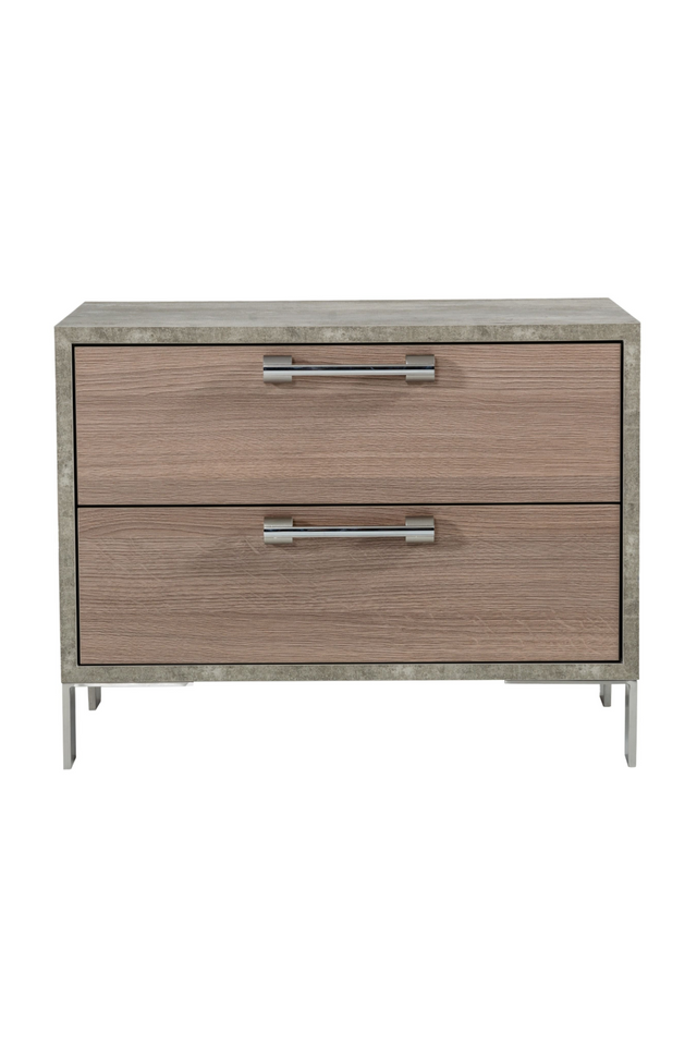 Brown Oak 2-Drawer Nightstand | OROA Modern Boston | Oroa.com