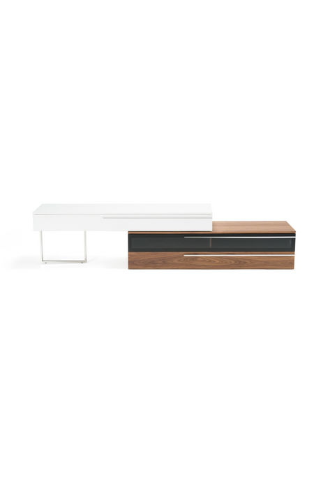 White & Walnut TV Stand | OROA Modern Karlstad | Oroa.com