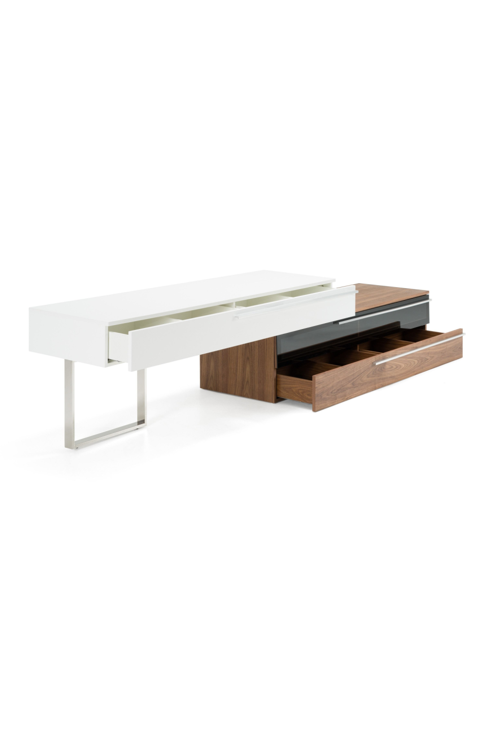 White & Walnut TV Stand | OROA Modern Karlstad | Oroa.com