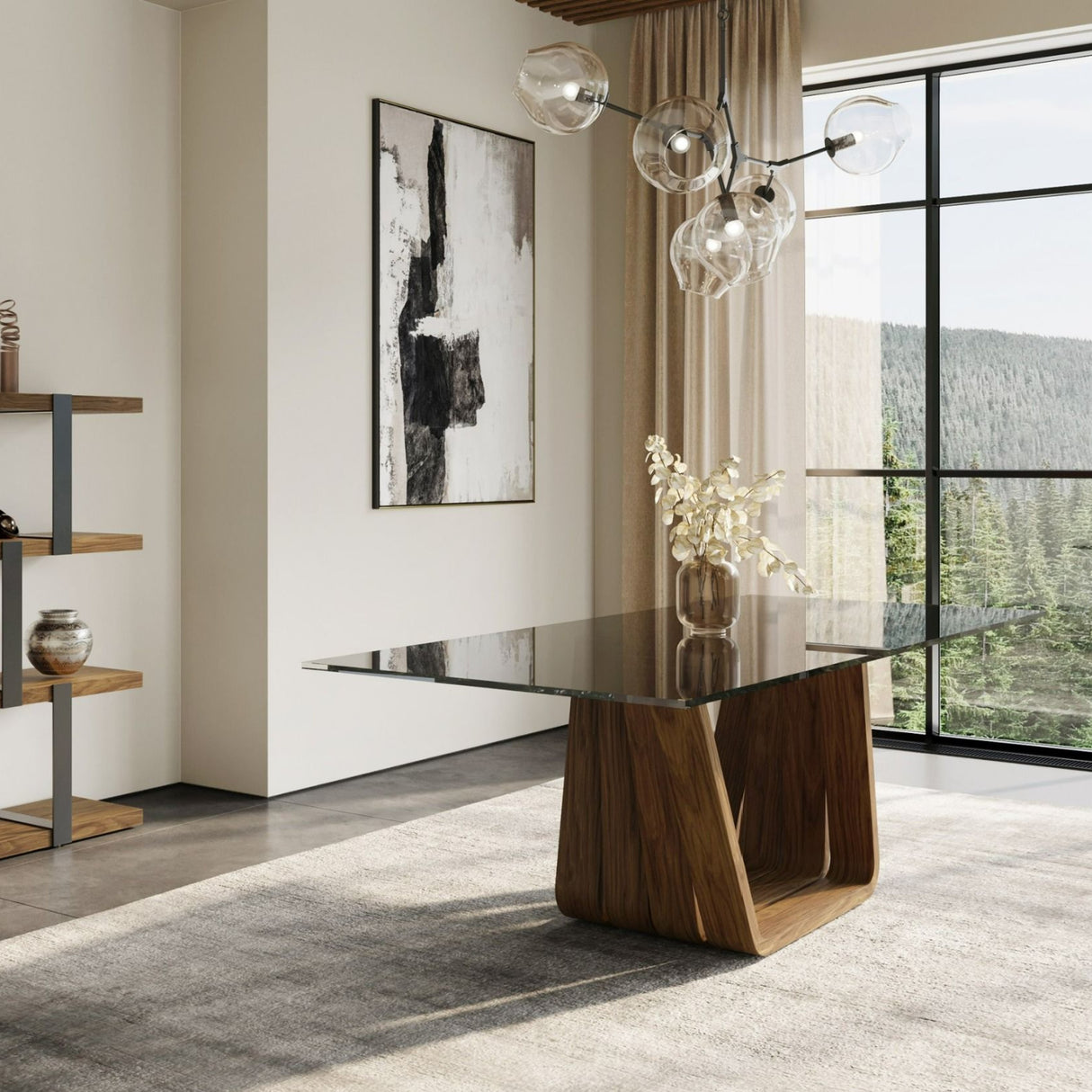   Gray Glass Dining Table | Oroa.com