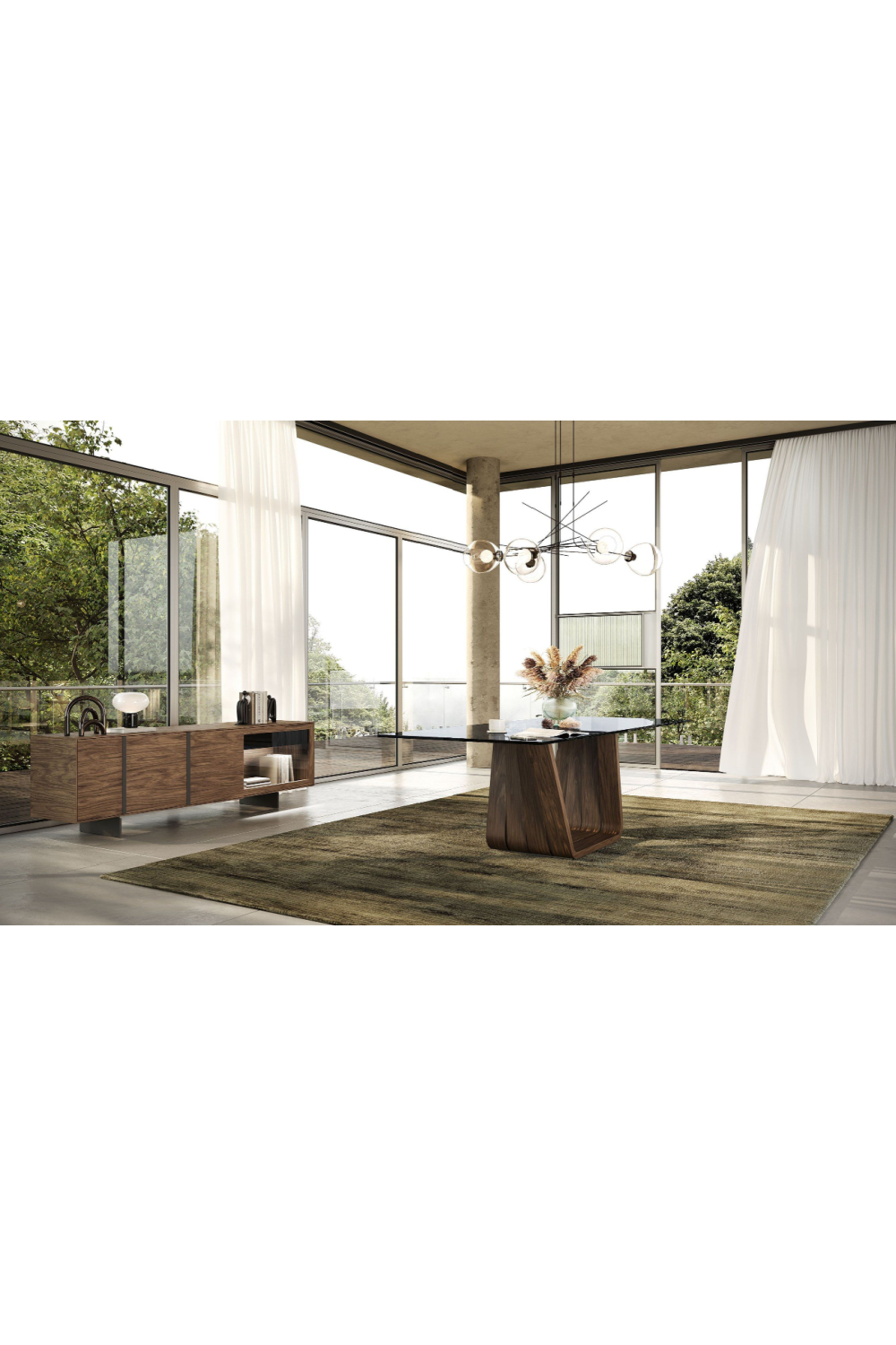 Gray Glass Dining Table | OROA Modern Solvang | Oroa.com