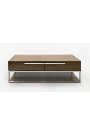 Walnut Veneer 2-Drawer Coffee Table | OROA Modern Heloise | Oroa.com