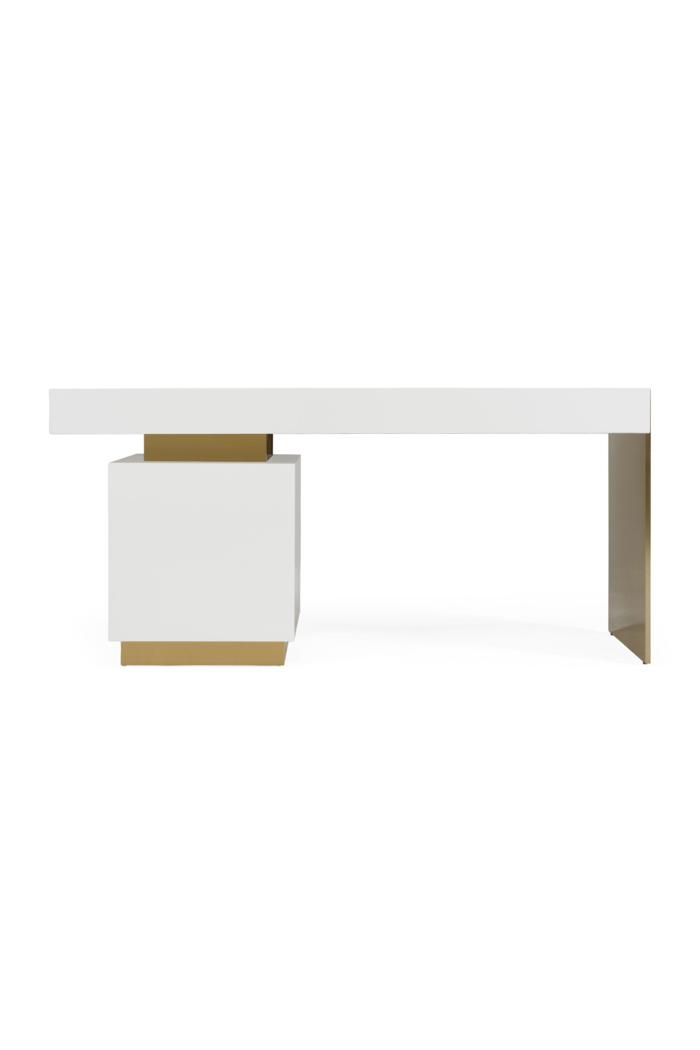 White Gloss 4-Drawer Desk | OROA Modern Trahan | Oroa.com