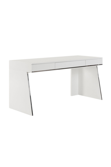   Glossy White 3-Drawer Desk | Oroa.com