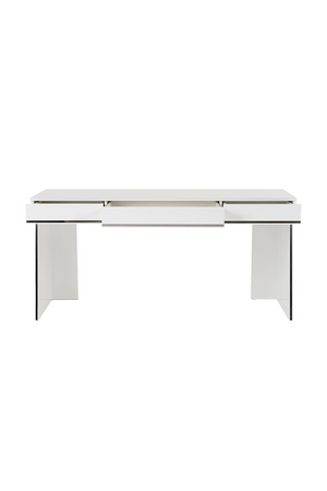 Glossy White 3-Drawer Desk | OROA Modern Chelsey  | Oroa.com