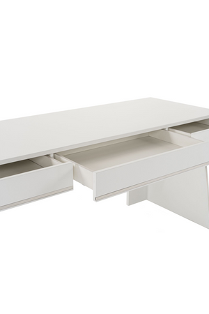 Glossy White 3-Drawer Desk | OROA Modern Chelsey  | Oroa.com