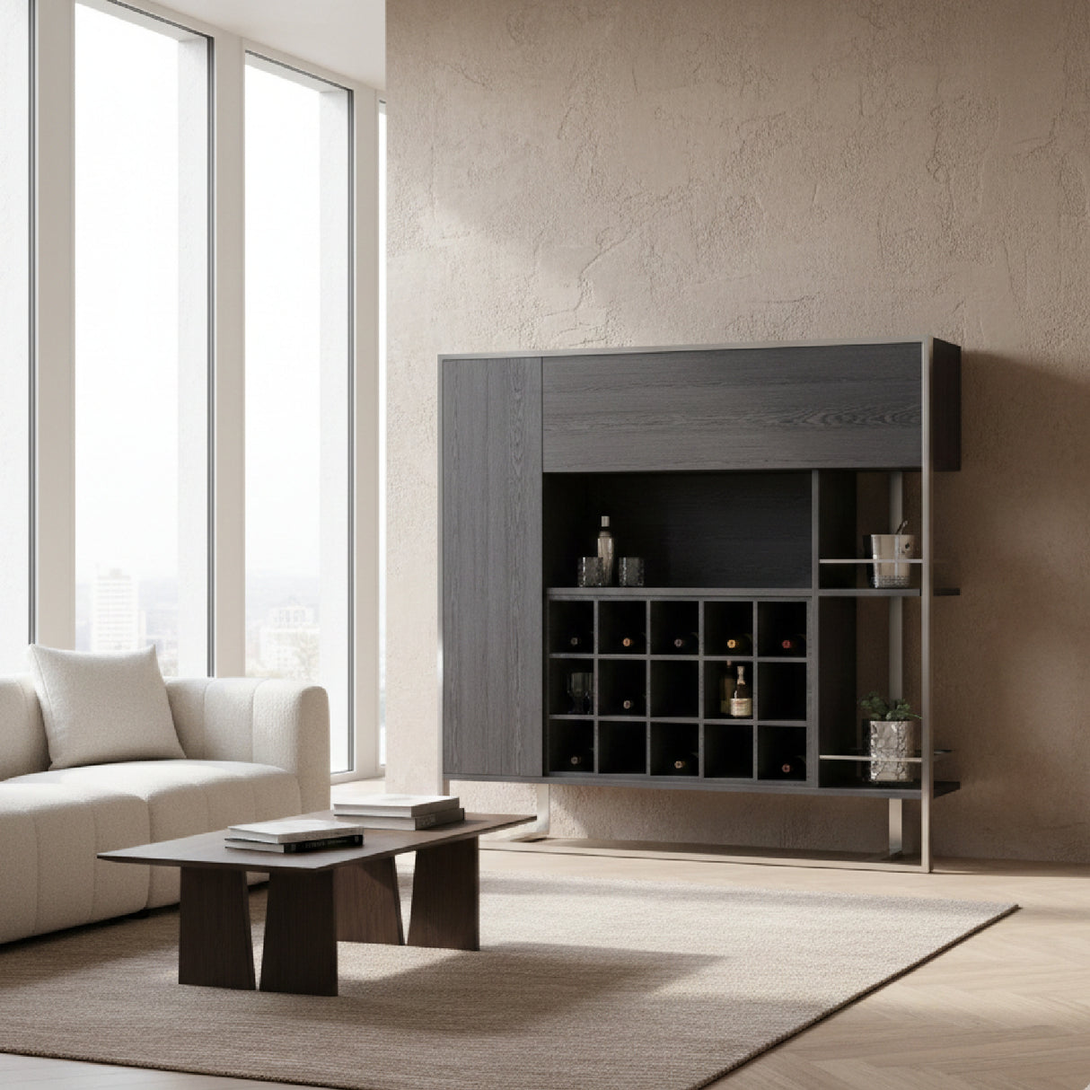   Gray Elm Wine Cabinet | Oroa.com