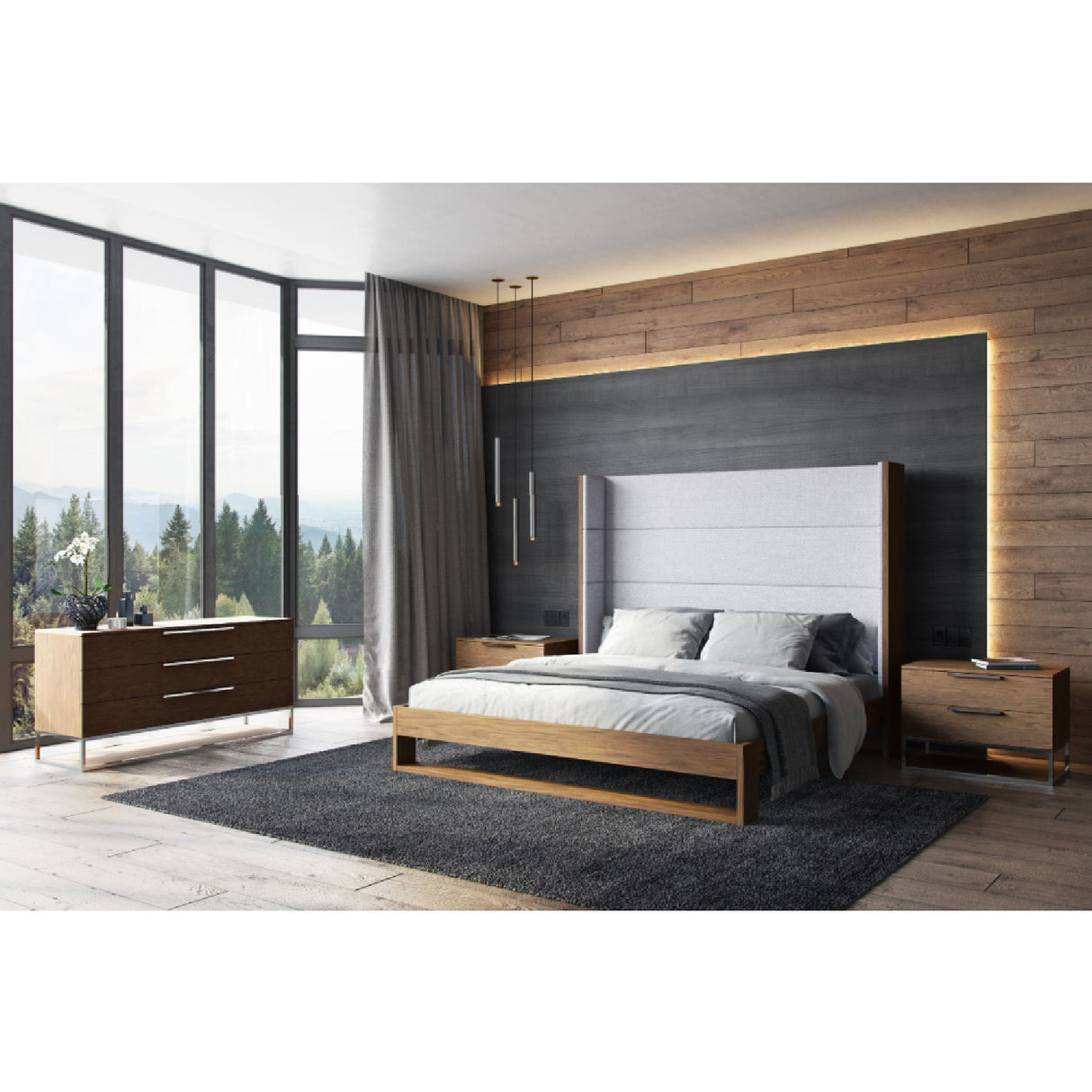   Gray Wingback Bed | Oroa.com