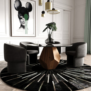 Geometrical Wooden Base Dining Table | OROA Modern Rackham