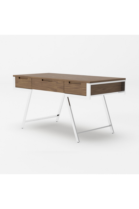 American Walnut 3-Drawer Desk | OROA Modern Dessart | Oroa.com