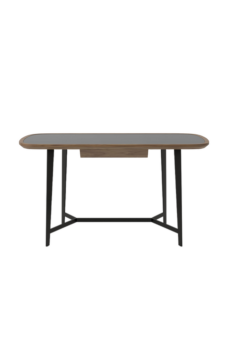 Black Glass 1-Drawer Desk | OROA Modern Girard | Oroa.com