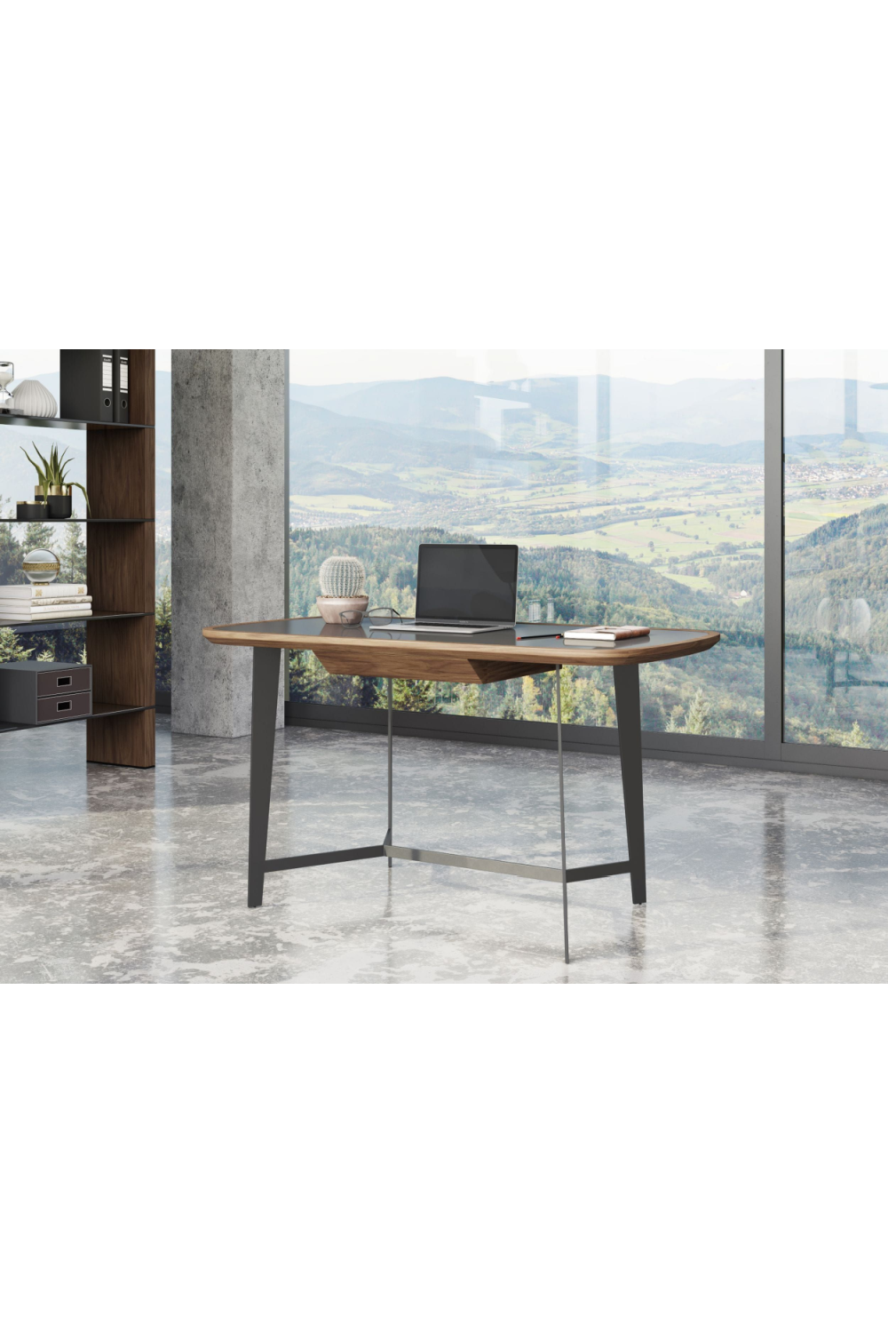 Black Glass 1-Drawer Desk | OROA Modern Girard | Oroa.com