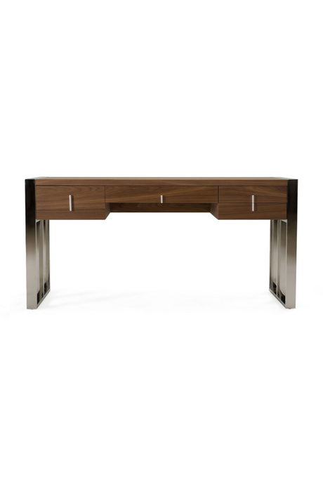 Walnut Veneer 4-Drawer Desk | OROA Modern Orcutt | Oroa.com