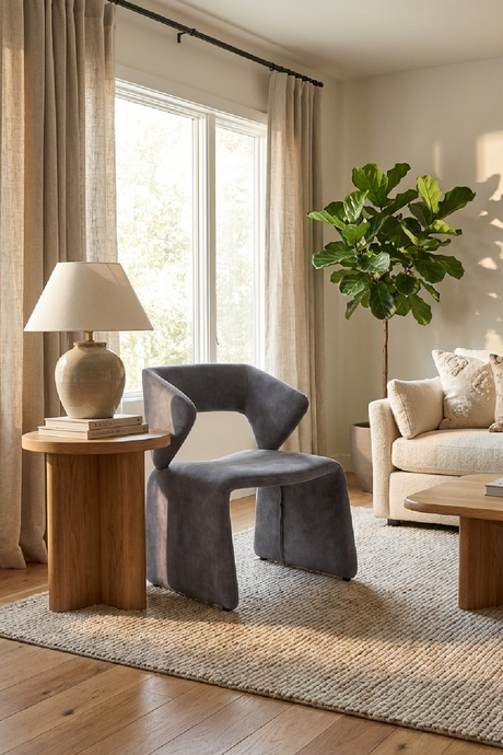 Gray Cut-Out Accent Chair | OROA Modern Linus | Oroa.com