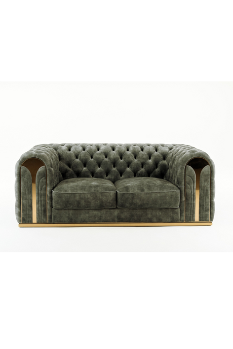 Gray Velvet Tufted Loveseat | OROA Modern Dosie | Oroa.com