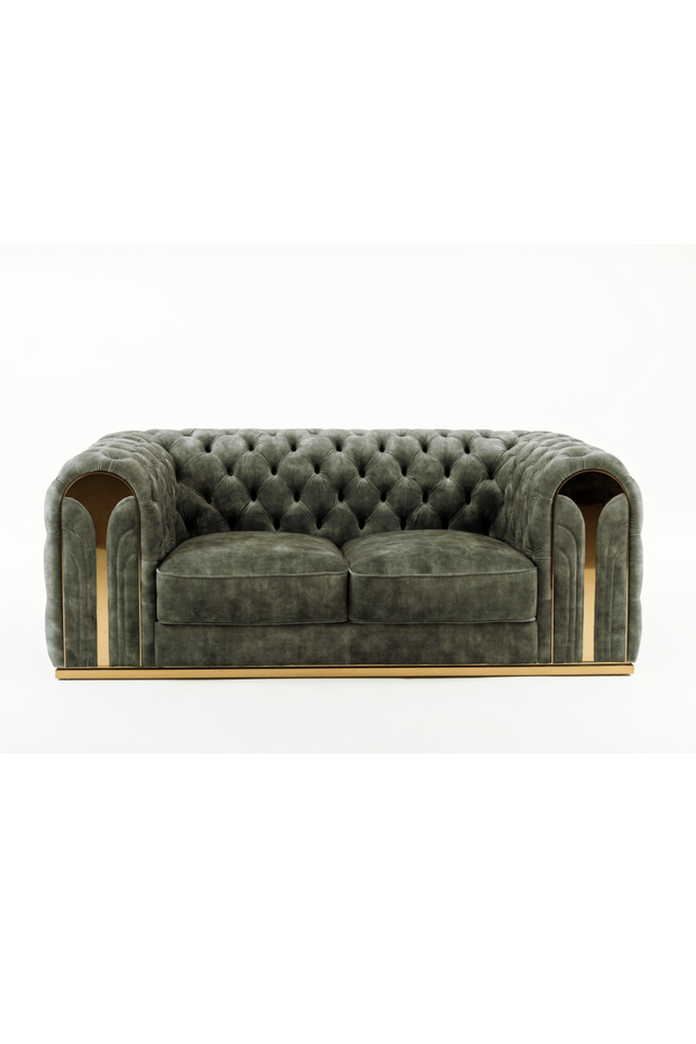 Gray Velvet Tufted Loveseat | OROA Modern Dosie | Oroa.com