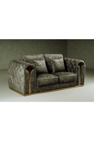 Gray Velvet Tufted Loveseat | OROA Modern Dosie | Oroa.com