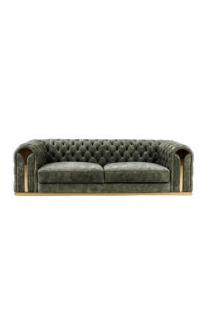 Tufted-Arm Gray Velvet Sofa | OROA Modern Dosie | Oroa.com