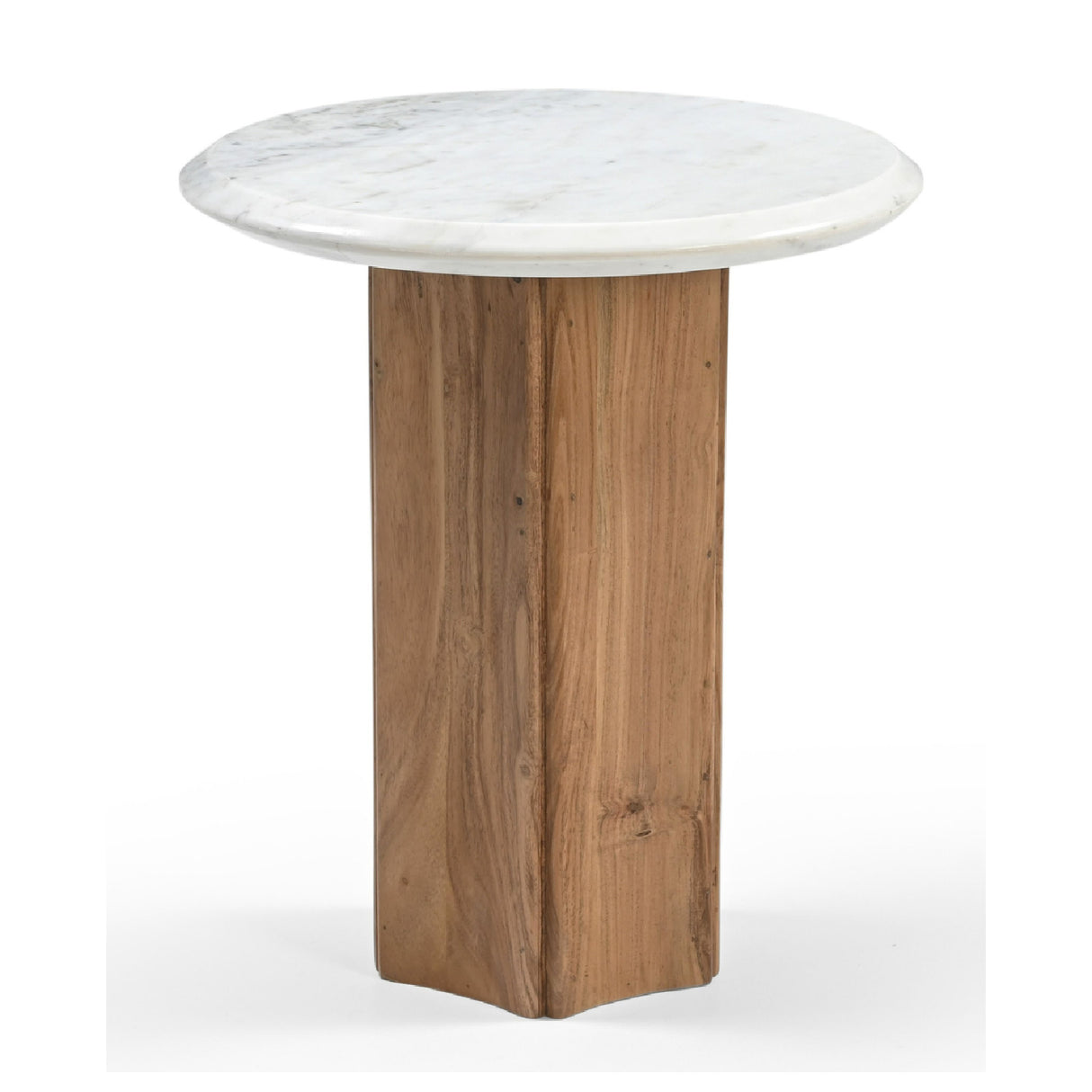   White Round Marble End Table | Oroa.com