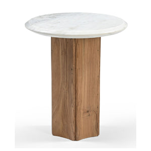   White Round Marble End Table | Oroa.com