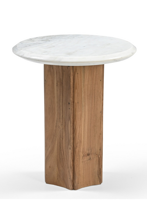 White Round Marble End Table | OROA Modern Dillinger | Oroa.com