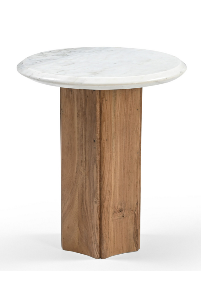 White Round Marble End Table | OROA Modern Dillinger | Oroa.com