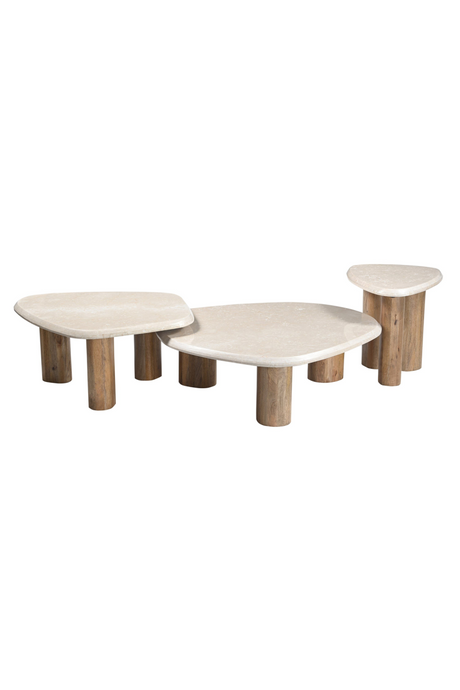   Freeform Cream Marble Nesting Tables (3) | Oroa.com