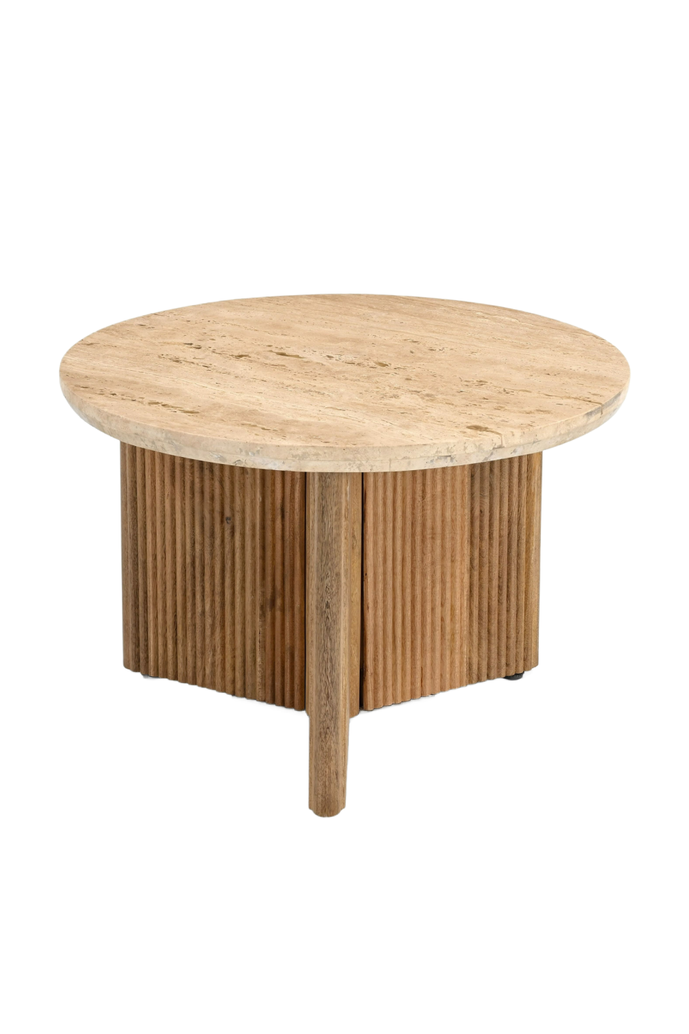 Ribbed Wood Base End Table | OROA Modern Pawnee | Oroa.com