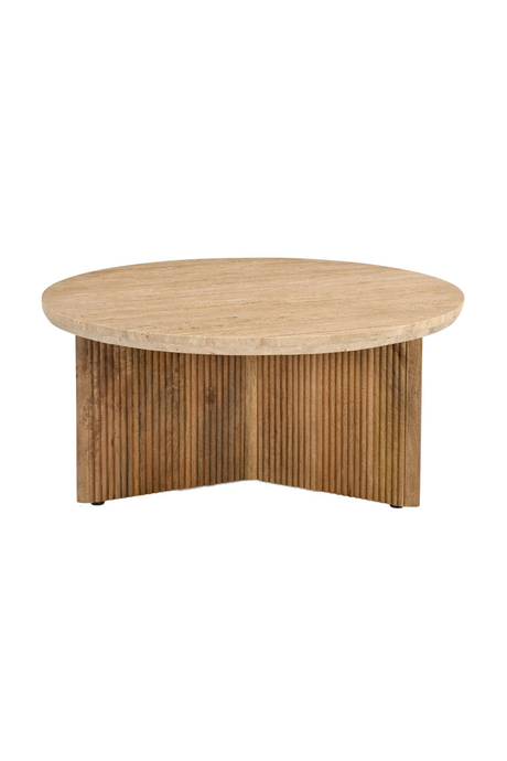 Ribbed Wood Base Coffee Table | OROA Modern Pawnee | Oroa.com
