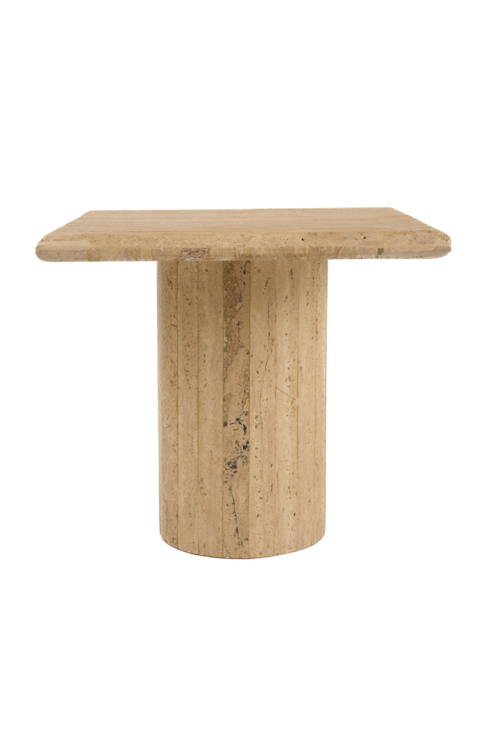 Travertine Square Tall End Table | OROA Modern Fletcher | Oroa.com