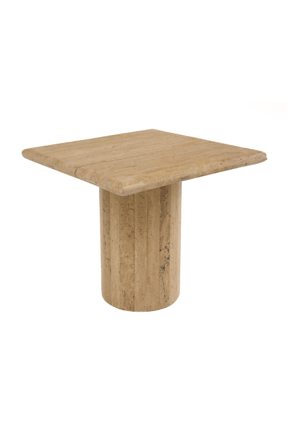 Travertine Square Tall End Table | OROA Modern Fletcher | Oroa.com