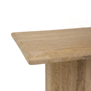   Travertine Square Tall End Table | Oroa.com