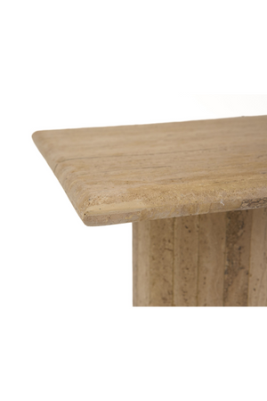 Travertine Square Tall End Table | OROA Modern Fletcher | Oroa.com
