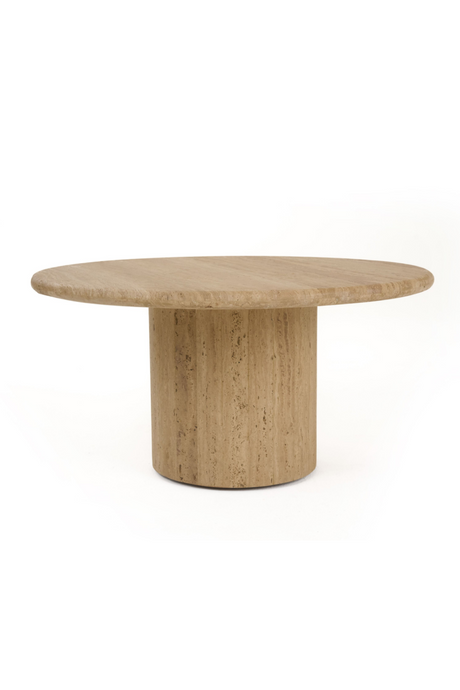 Travertine Marble Round Coffee Table | OROA Modern Lavaca | Oroa.com