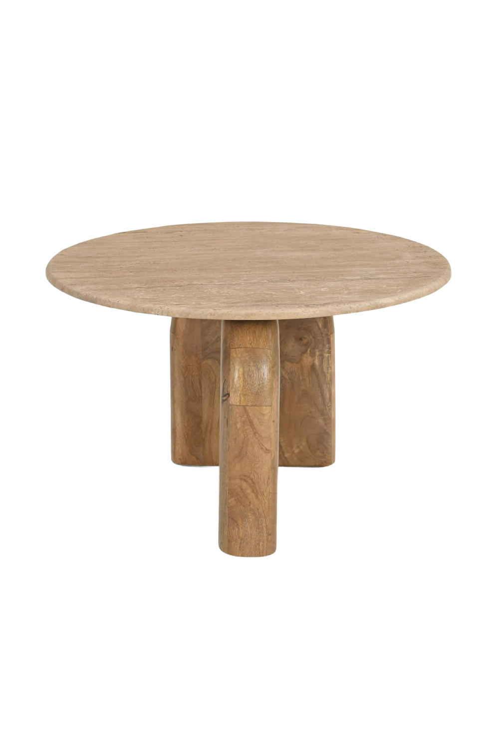 Round Travertine Marble End Table | OROA Modern Kellison | Oroa.com