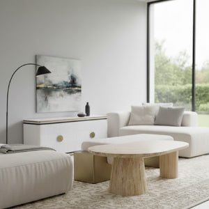   Freeform Travertine Coffee Table | Oroa.com