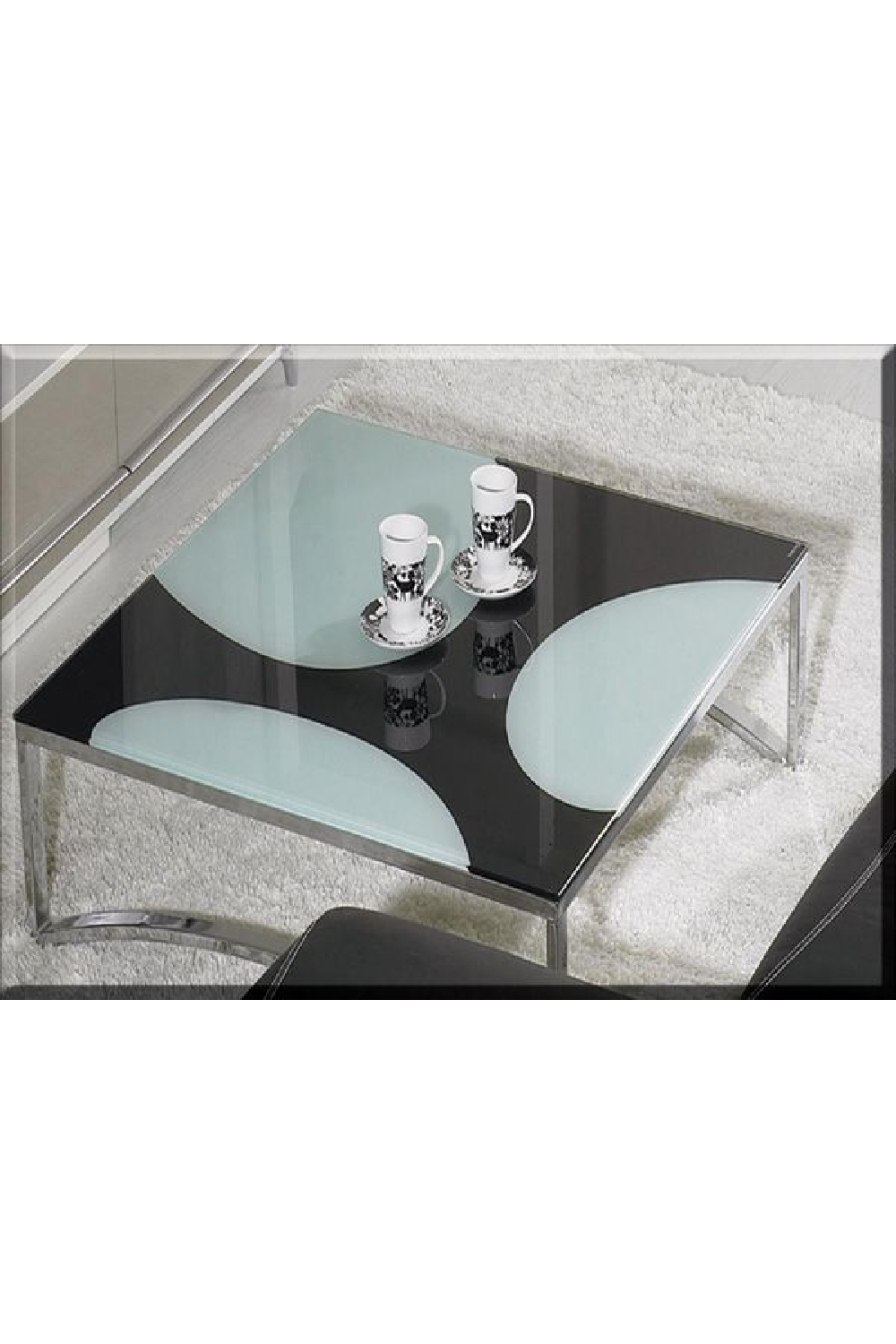 Black Glass Square Coffee Table | OROA Modern CJ-066 | Oroa.com