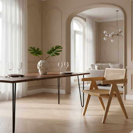 Light Rattan Dining Armchair | OROA Modern Aurora