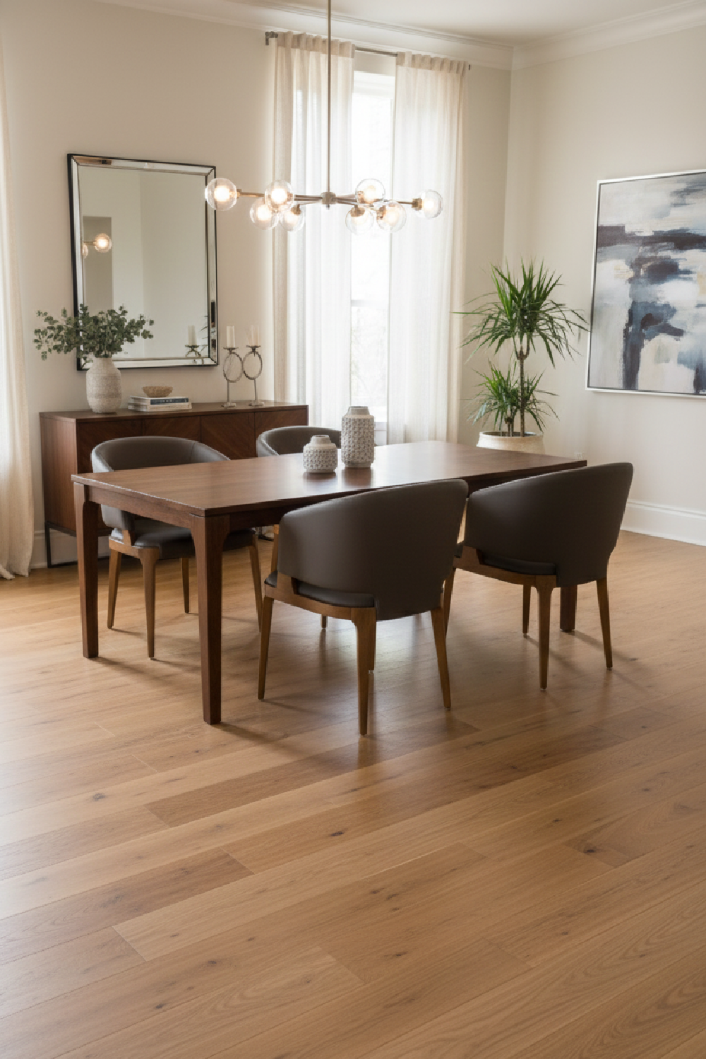 Brown Vegan Leather Dining Chair | OROA Modern Baskin | Oroa.com