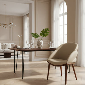 Beige Vegan Leather Dining Chair | OROA Modern Michael