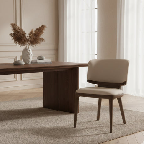 Gray Vegan Leather Dining Chairs (2) | OROA Modern Stanley