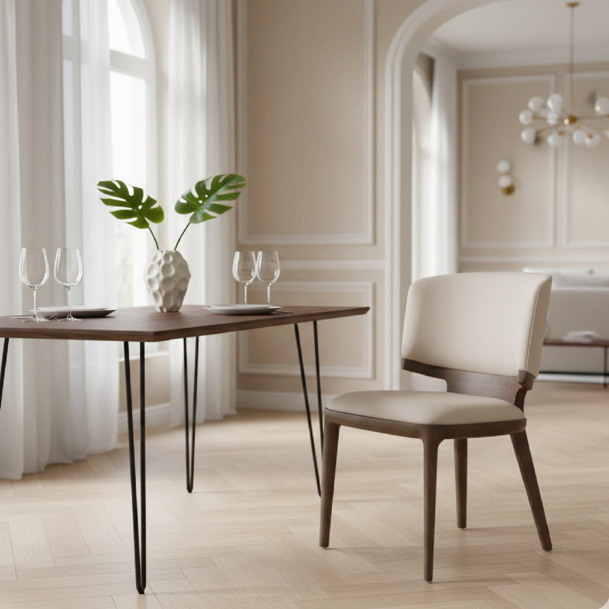   Vegan Leather Contemporary Dining Chairs (2) | Oroa.com