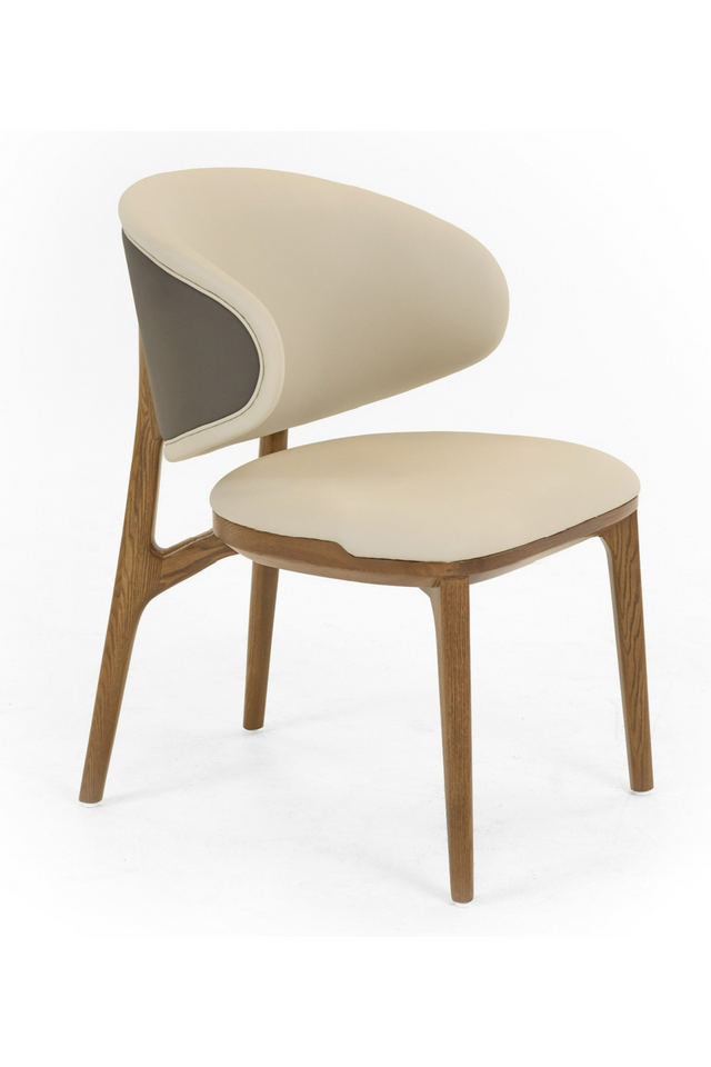 Cream Vegan Leather Dining Chair | OROA Modern Chance | Oroa.com